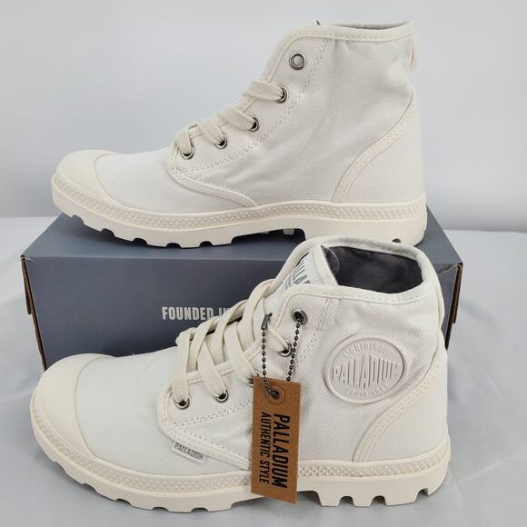 Palladium Unisex W8/M6.5 Pampa Hi Star White 92352-166-M New in Box - Picture 2 of 9